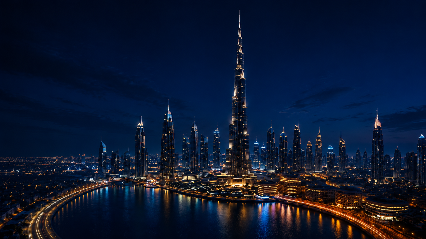 Dubai skyline at night — the UAE business hub where Altius Advisory operates
